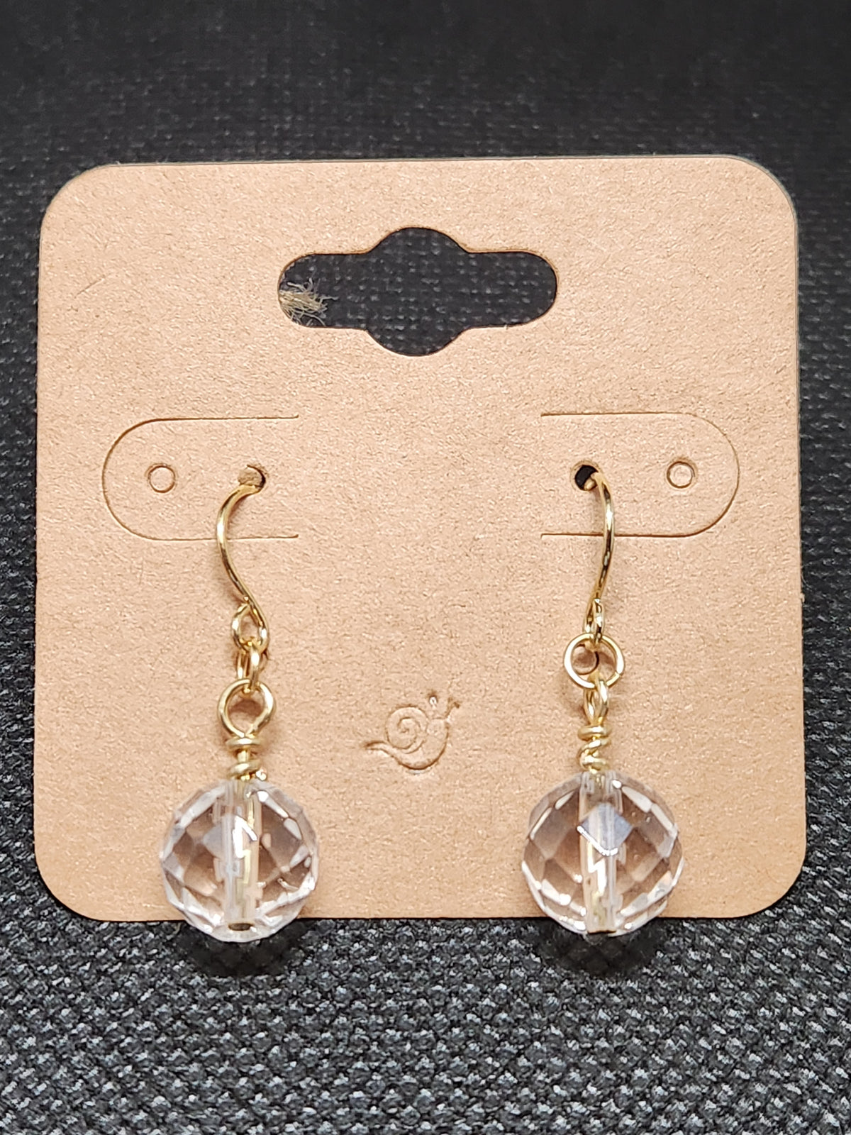 Goldtone Faceted Glass Petite Drop Earrings