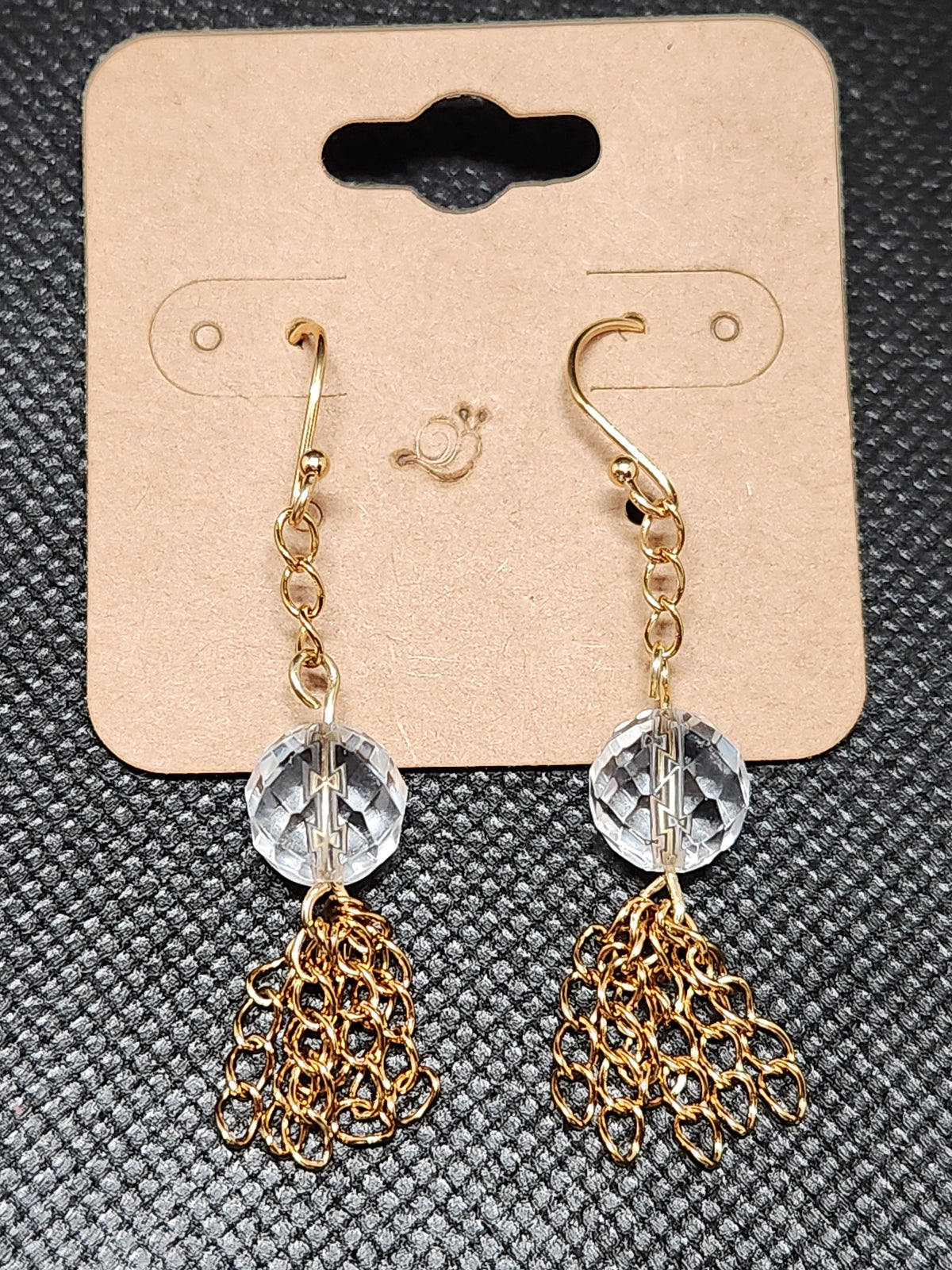 Goldtone & Glass Tassel Drop Earrings