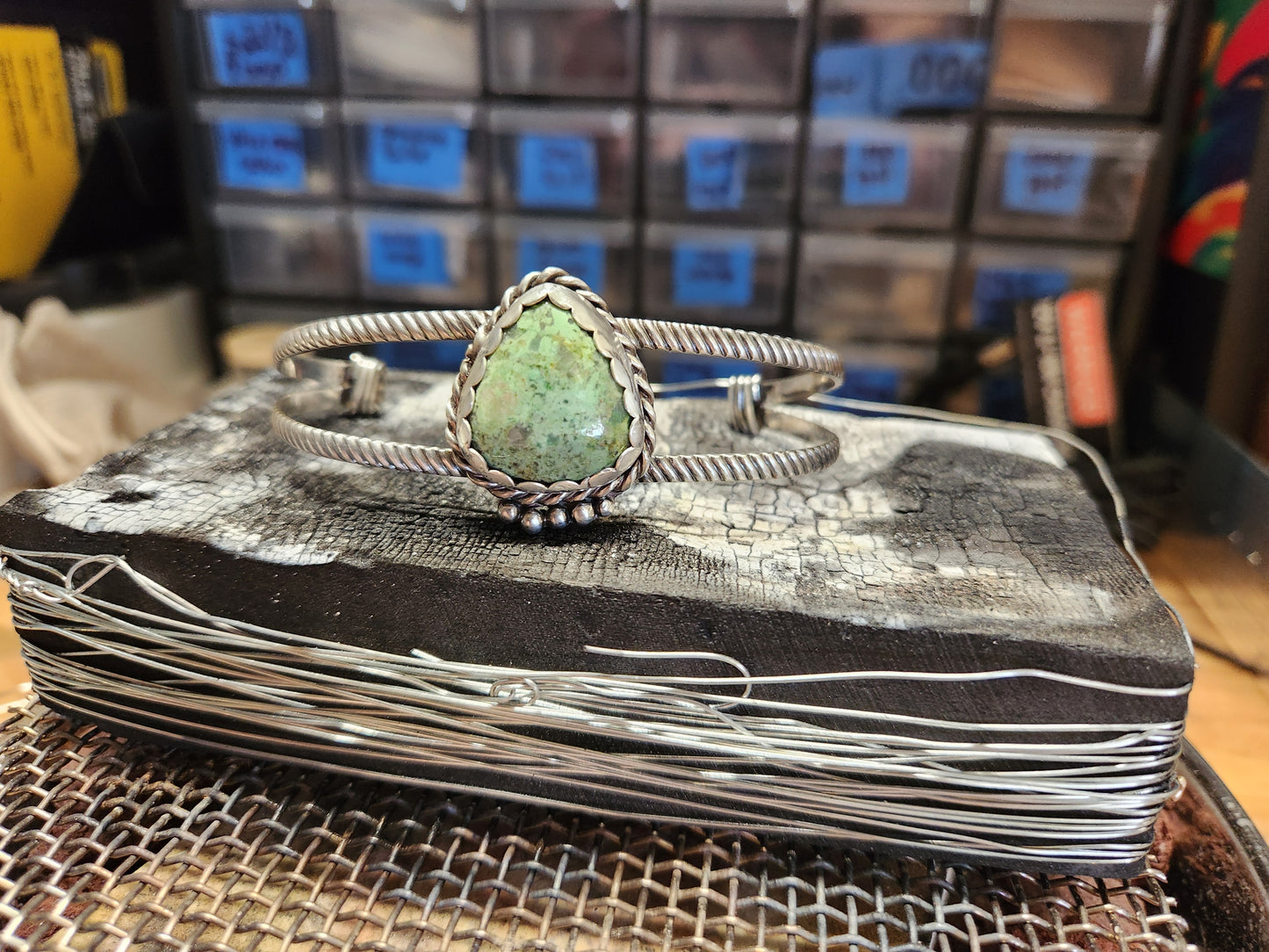 Variscite Cuff and Pendant Set