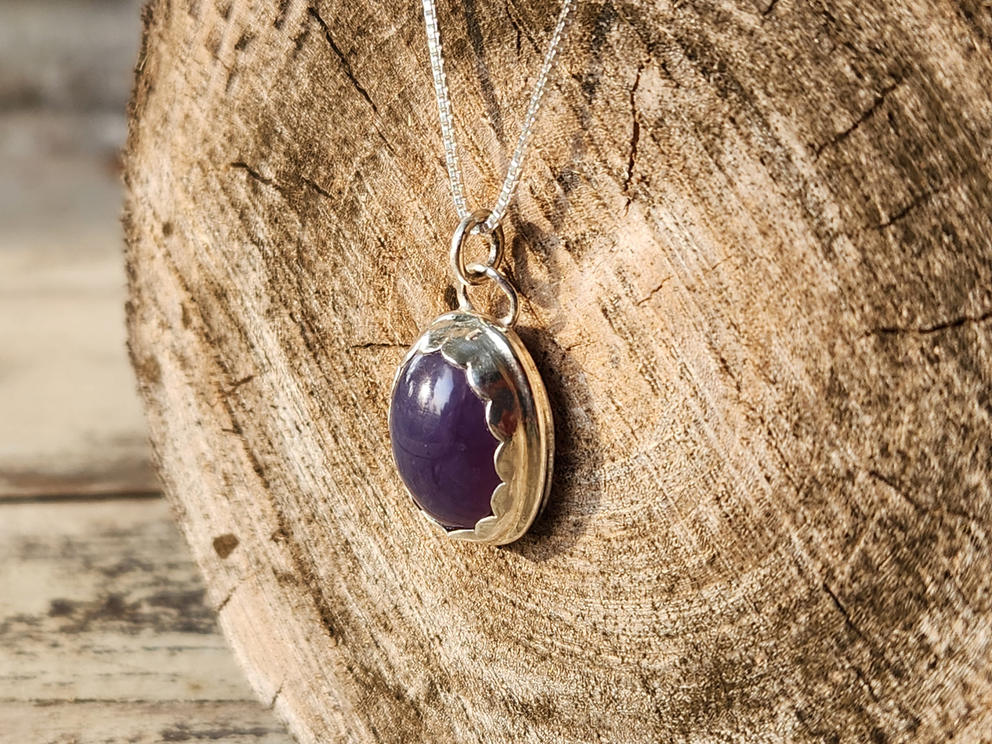 Purple Chalcedony Pendant w/chain