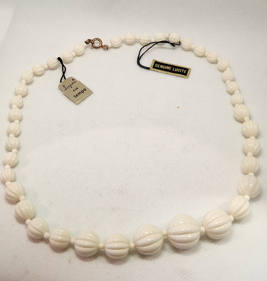 Vintage Lucite Made in Hong Kong Beaded Necklace