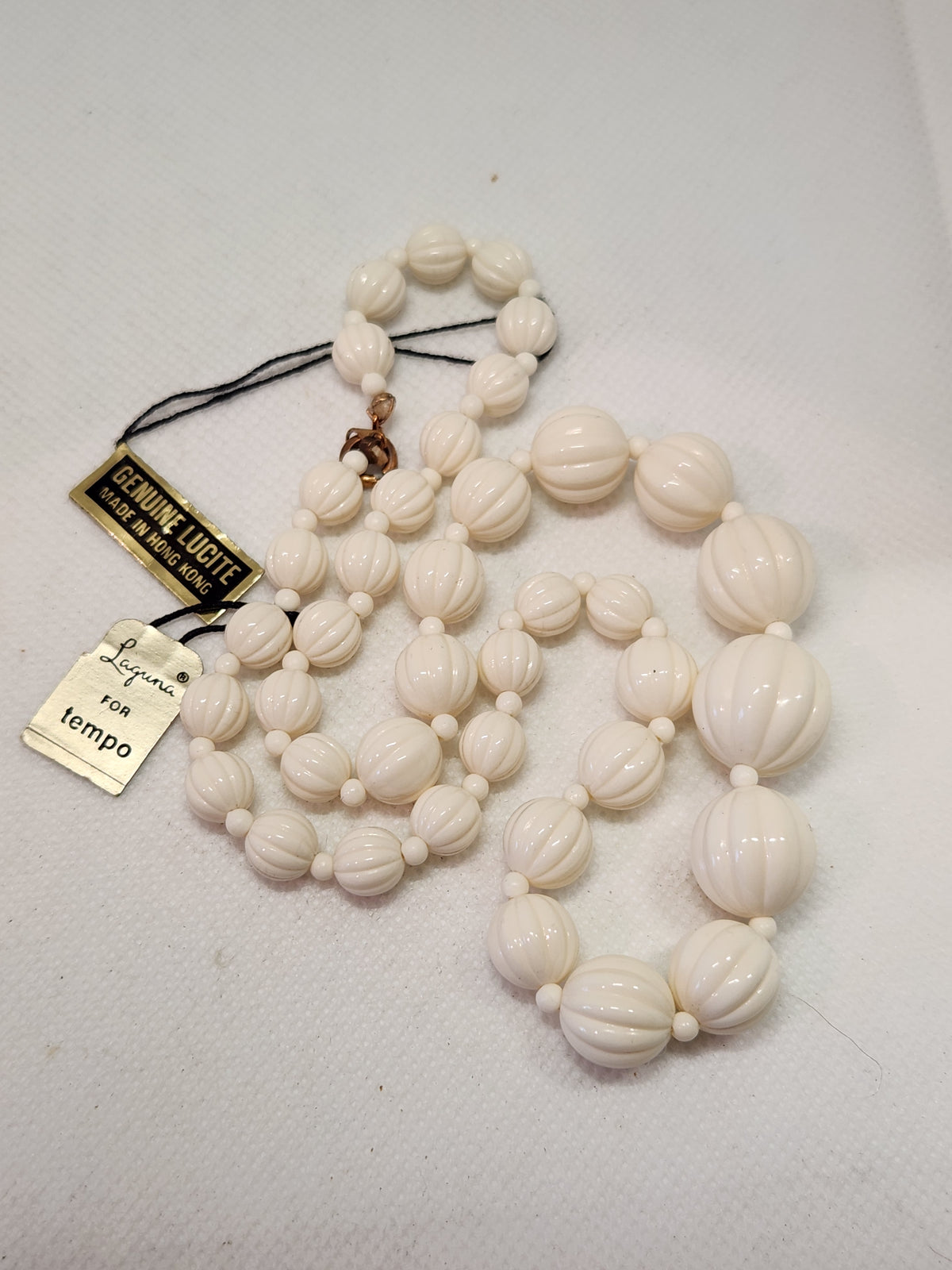 Vintage Lucite Made in Hong Kong Beaded Necklace