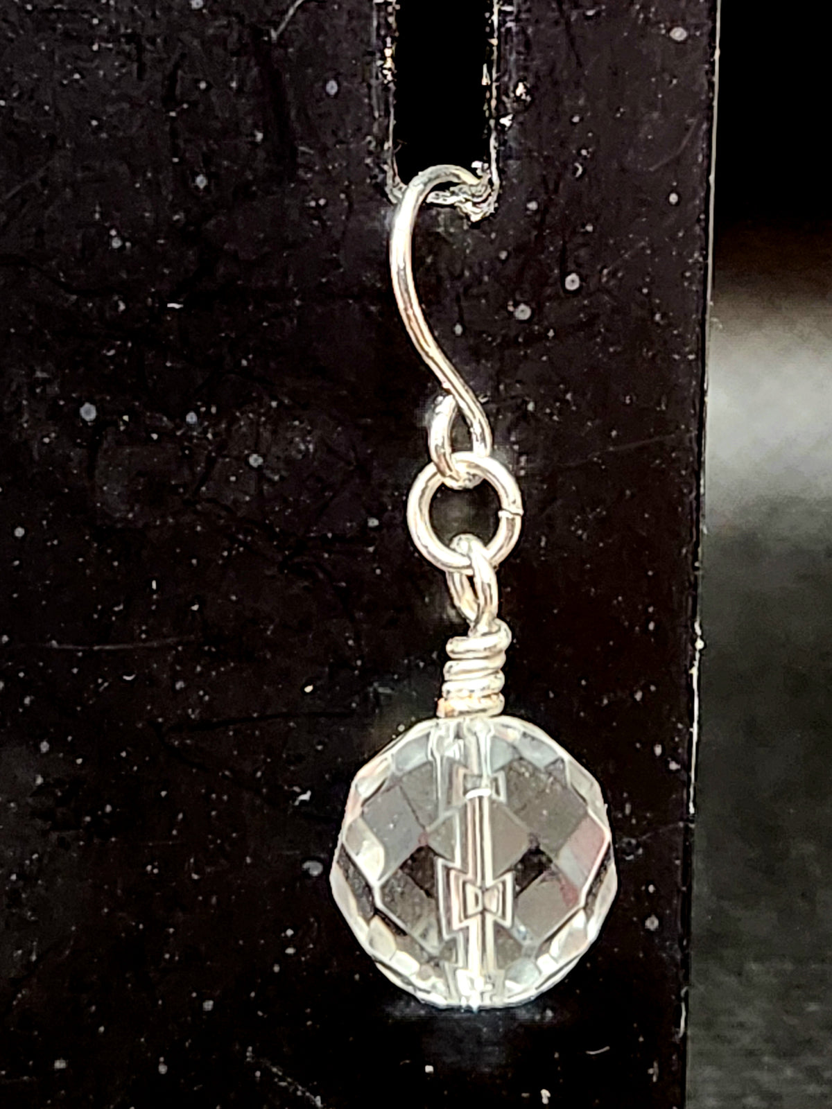 Silvertone Faceted Glass Petite Drop Earrings