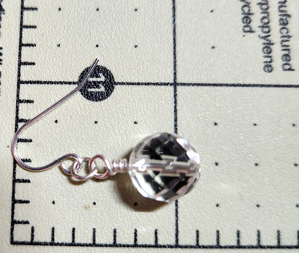 Silvertone Faceted Glass Petite Drop Earrings