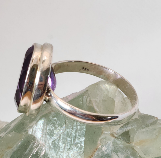 Faceted Amethyst in Sterling Silver
