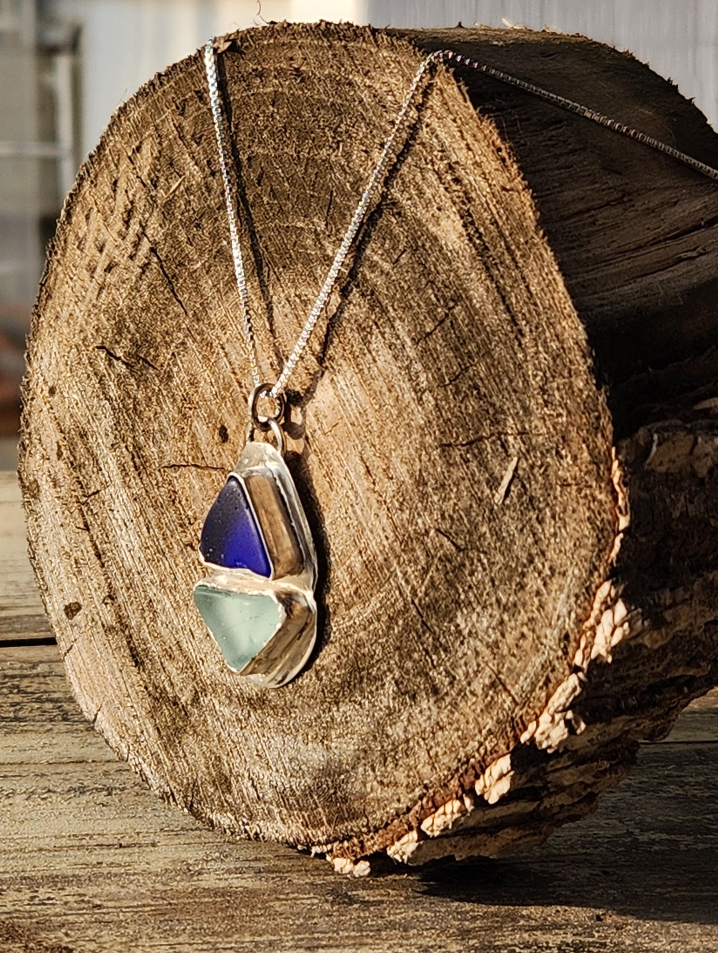 Seaglass Pendant w/chain