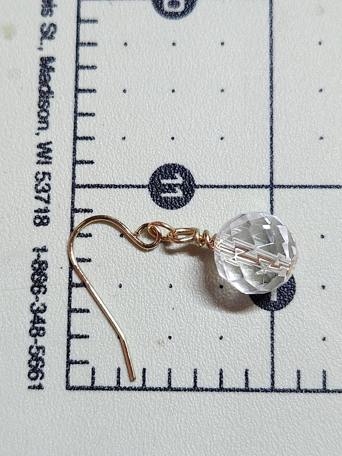 Goldtone Faceted Glass Petite Drop Earrings