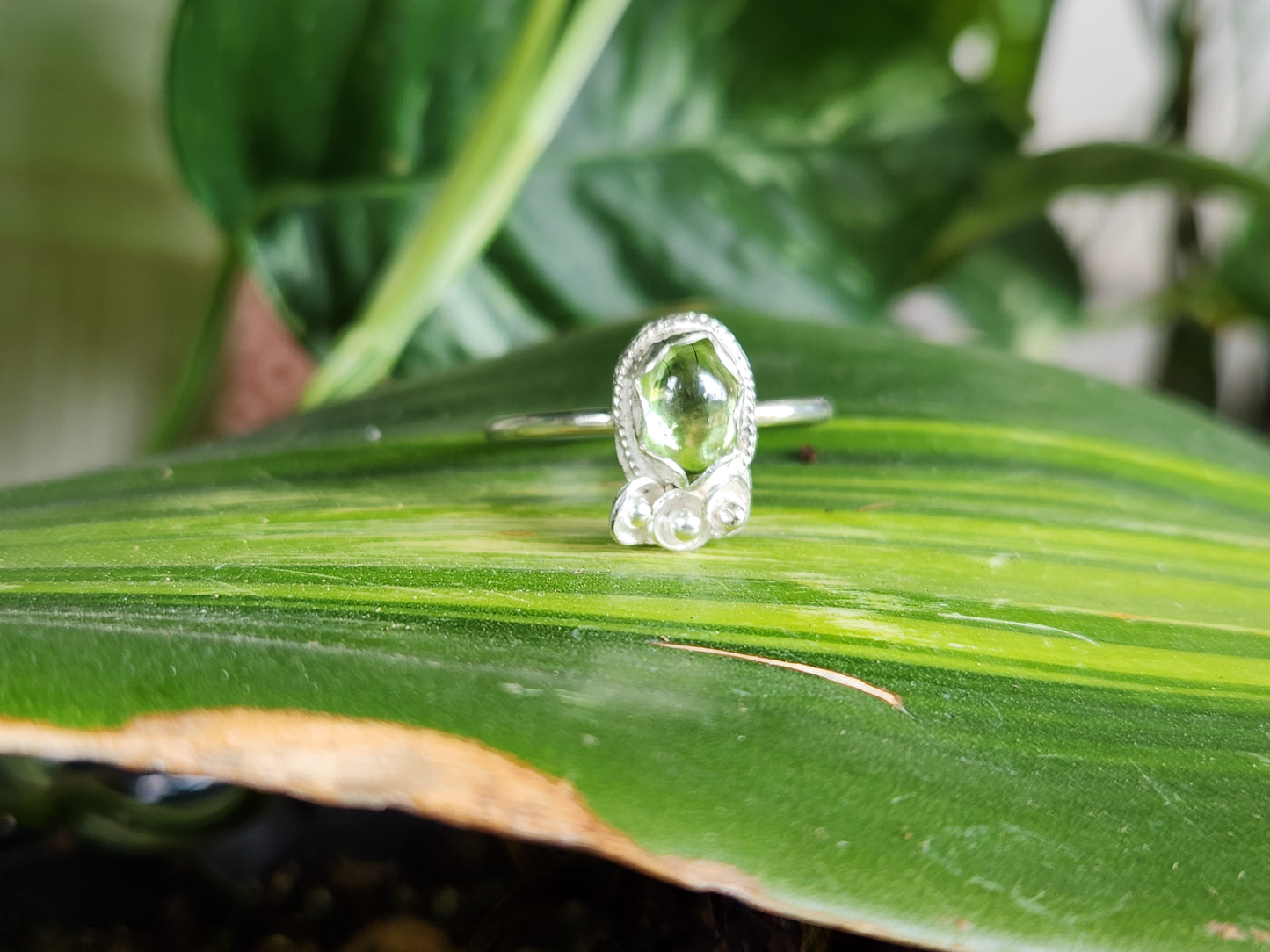 Peridot Petite Floral in Sterling Silver