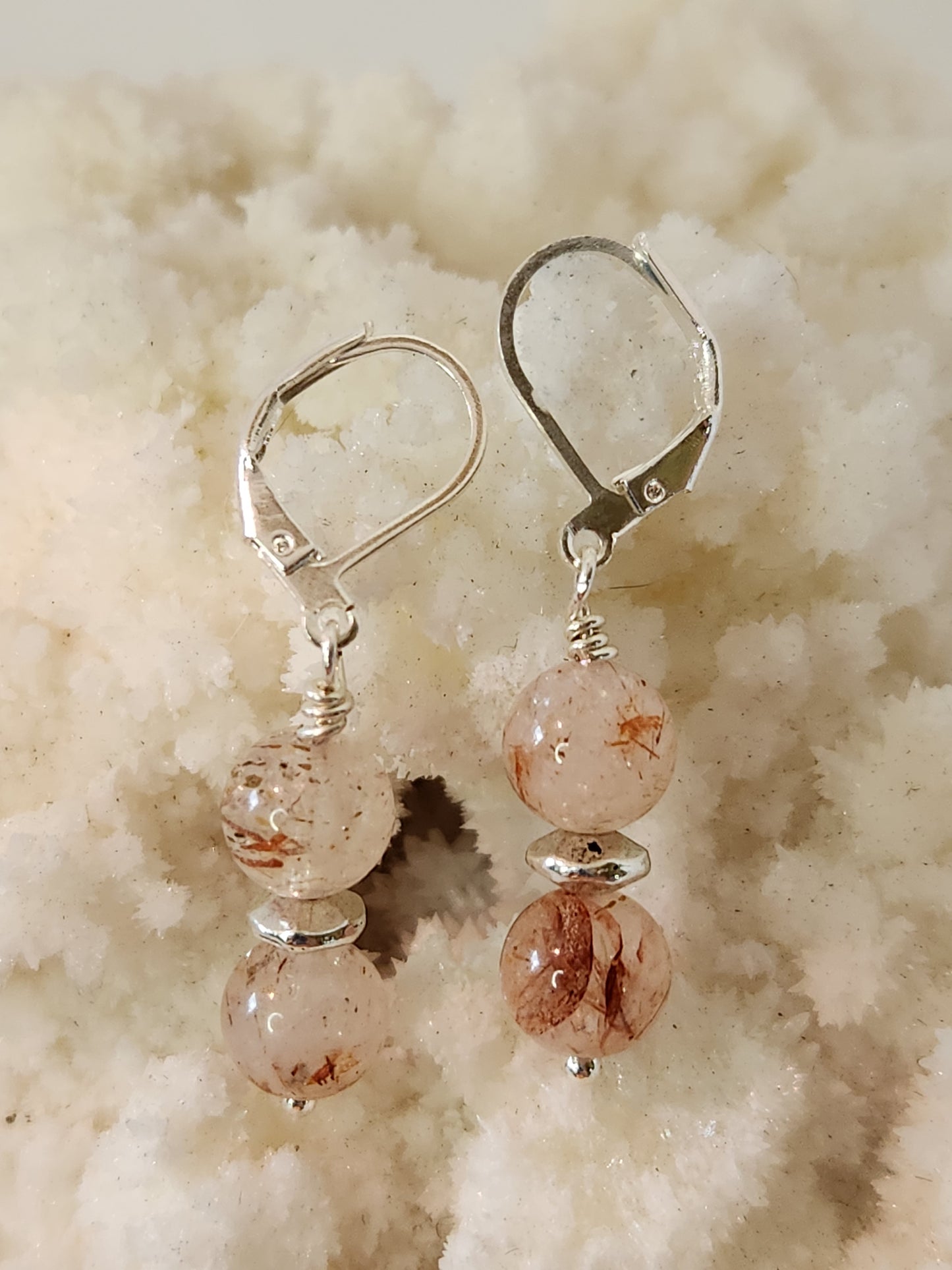 Rutliated Quartz Gemstone Earrings