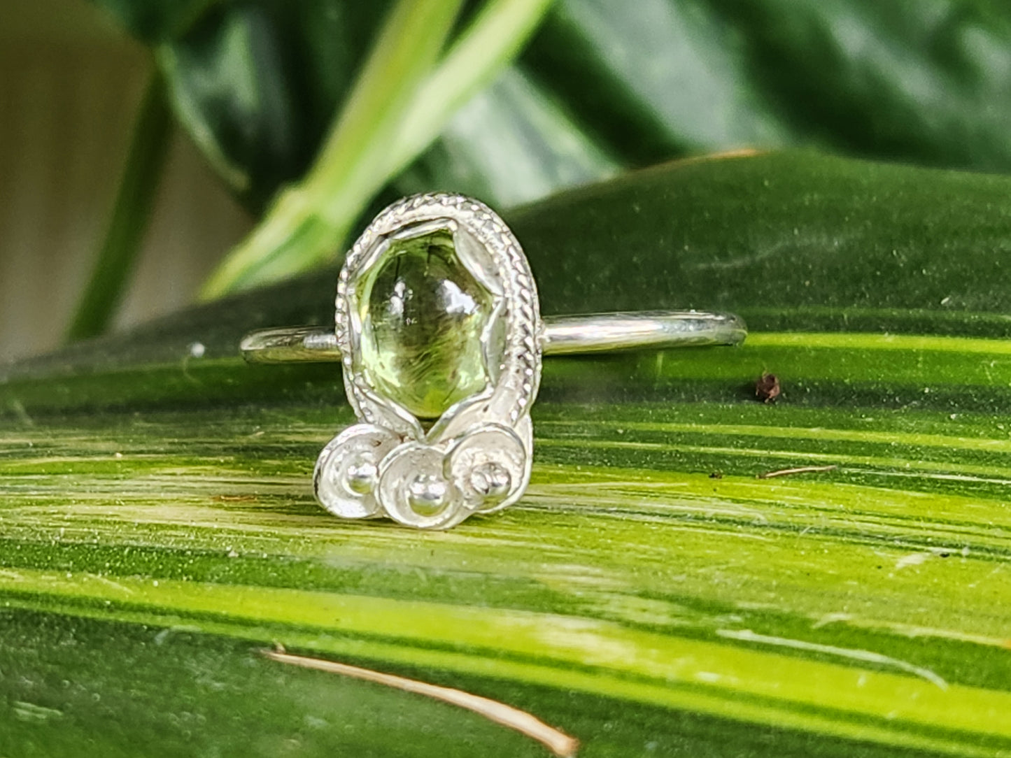 Peridot Petite Floral in Sterling Silver