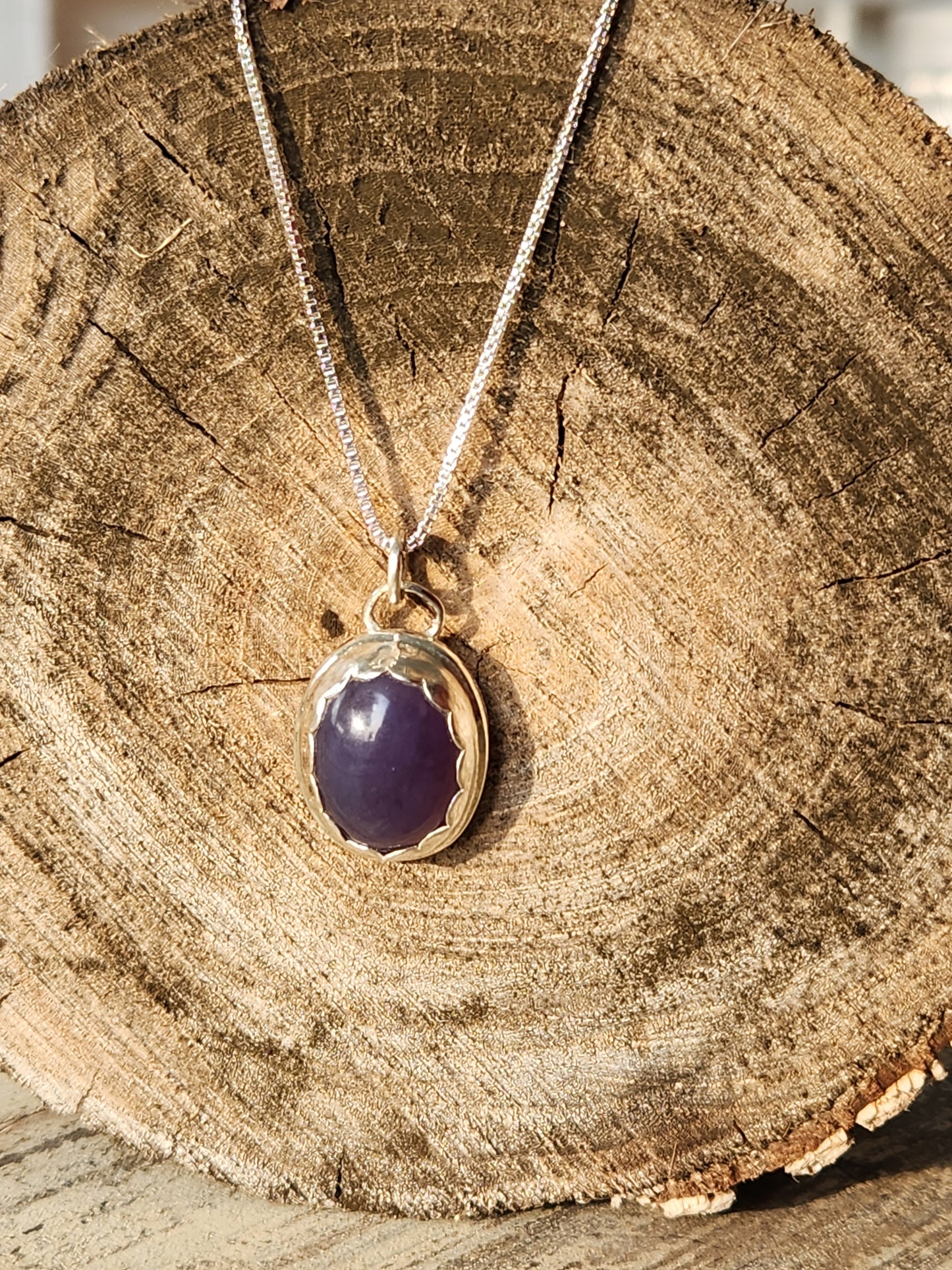 Purple Chalcedony Pendant w/chain