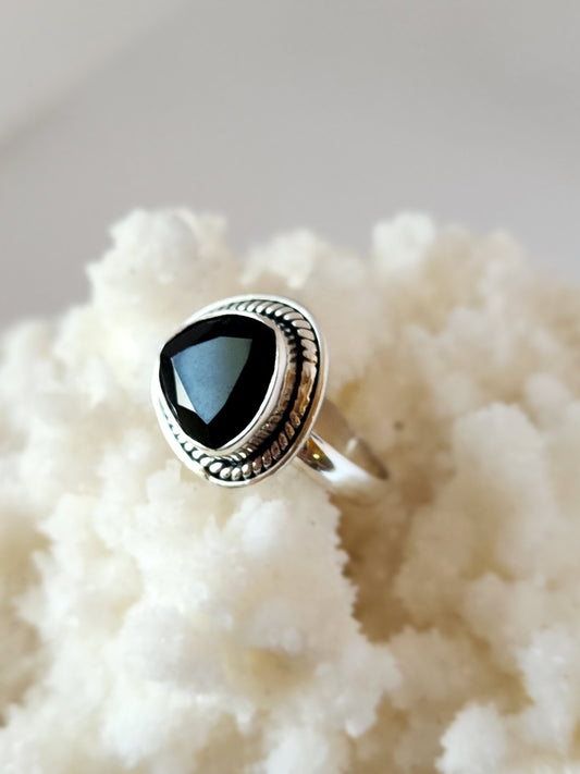 Rounded Trillion Black Onyx in Sterling Silver