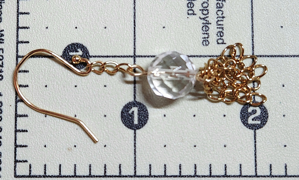 Goldtone & Glass Tassel Drop Earrings