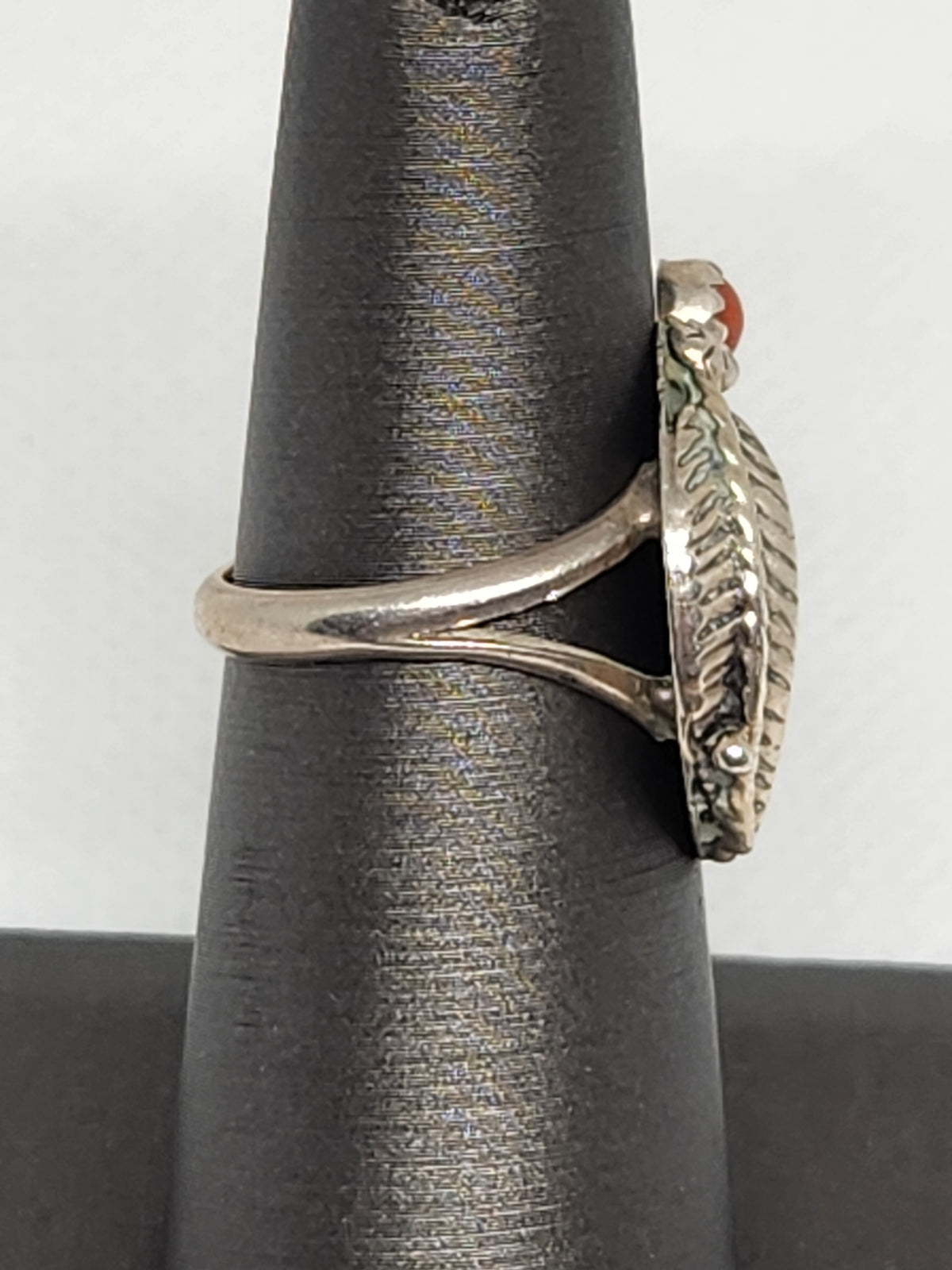 Navajo Native Ball & Feather Drop Sterling Silver Ring