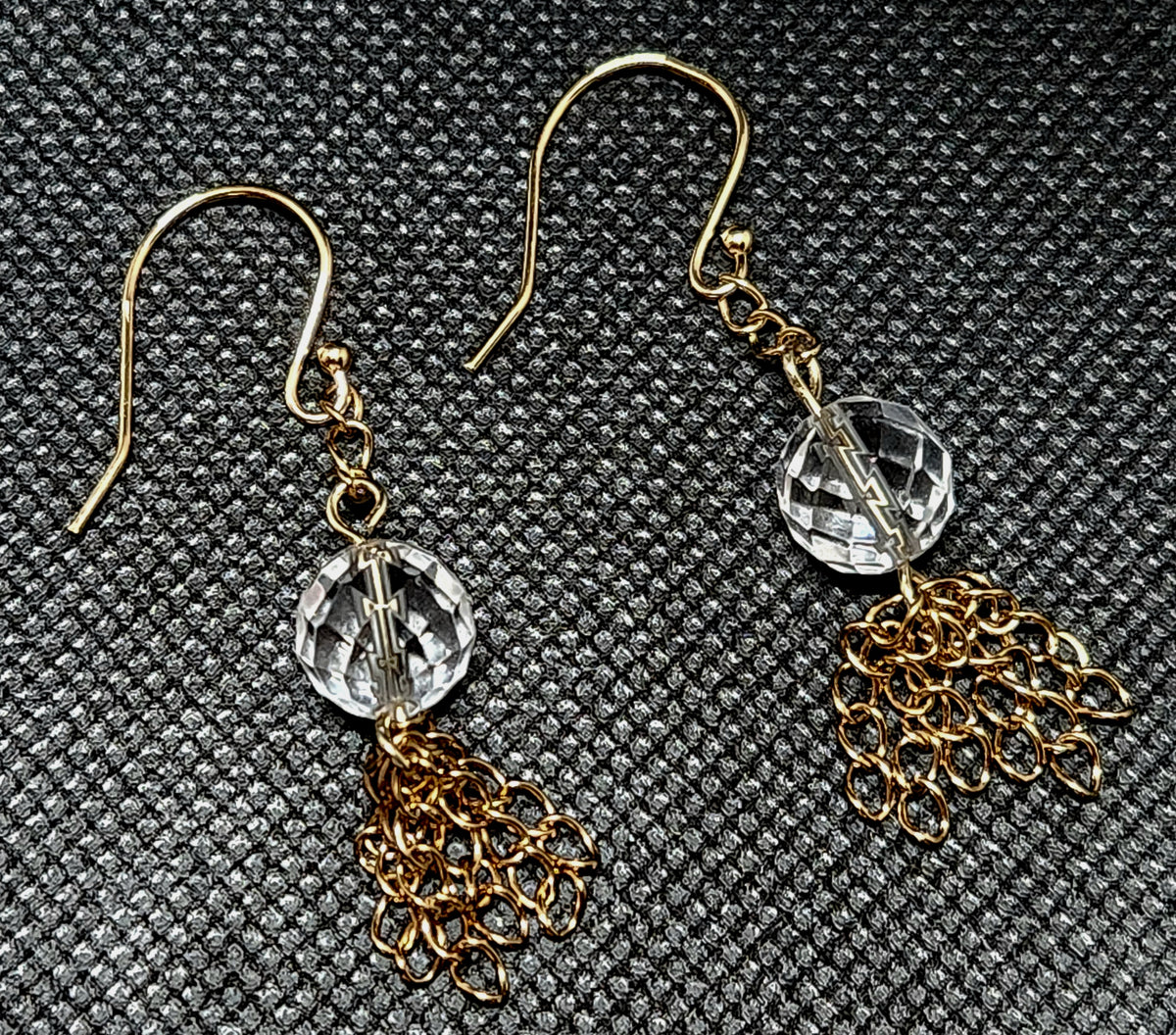 Goldtone & Glass Tassel Drop Earrings