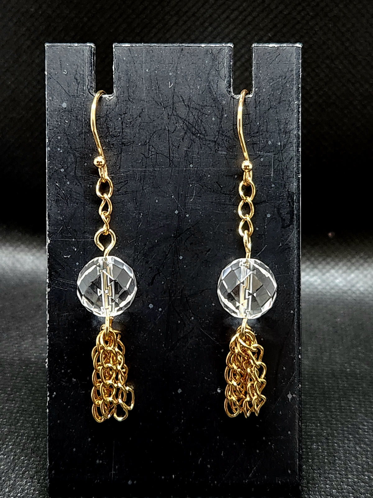Goldtone & Glass Tassel Drop Earrings