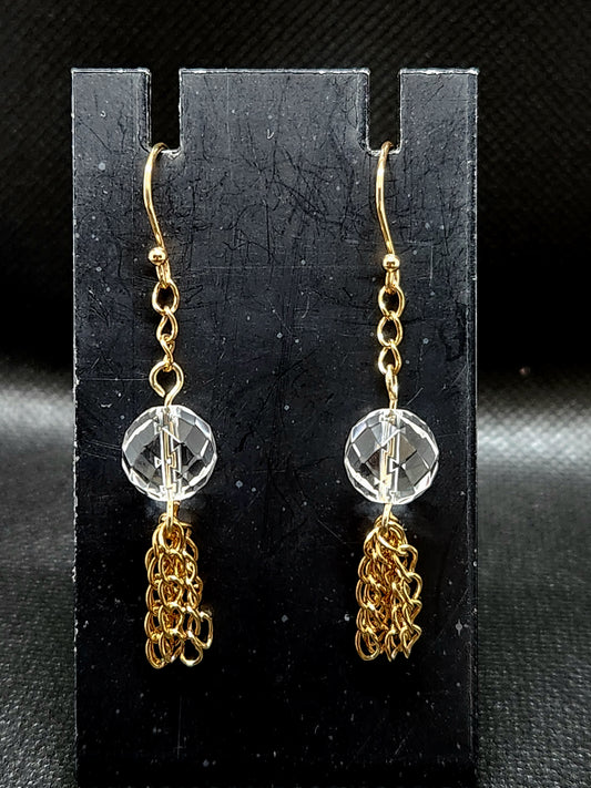 Goldtone & Glass Tassel Drop Earrings