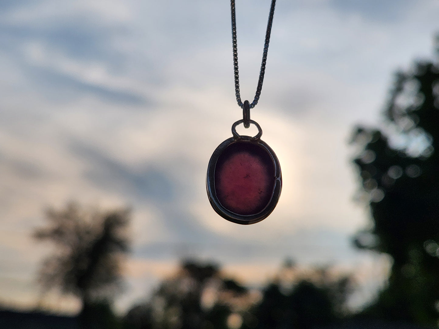 Purple Chalcedony Pendant w/chain