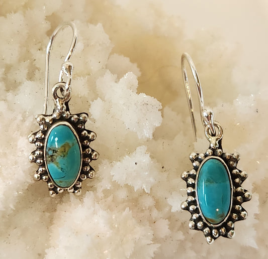 Mojave Turquiose Starburst Sterling Silver Earrings