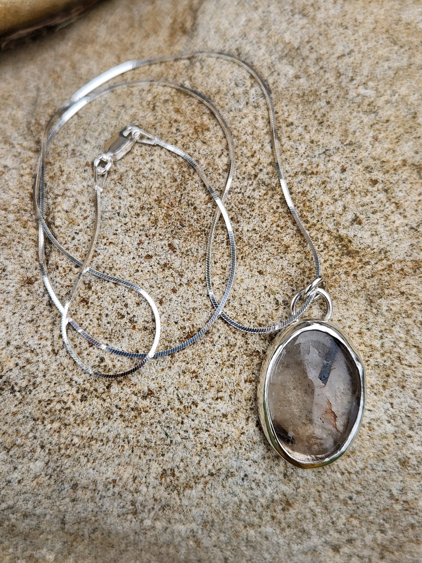 Rutliated Quartz in Sterling