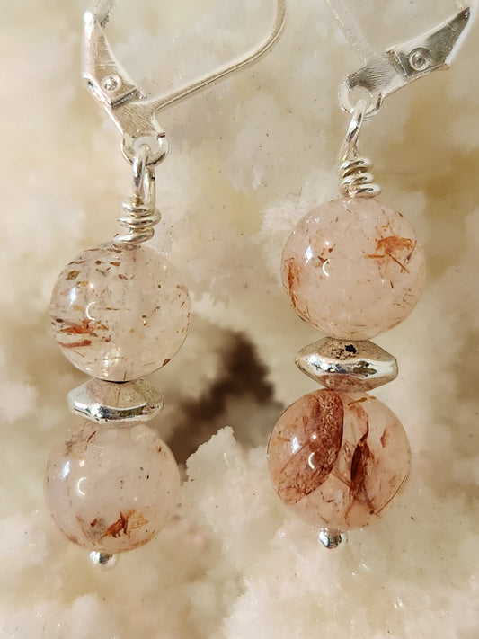 Rutliated Quartz Gemstone Earrings