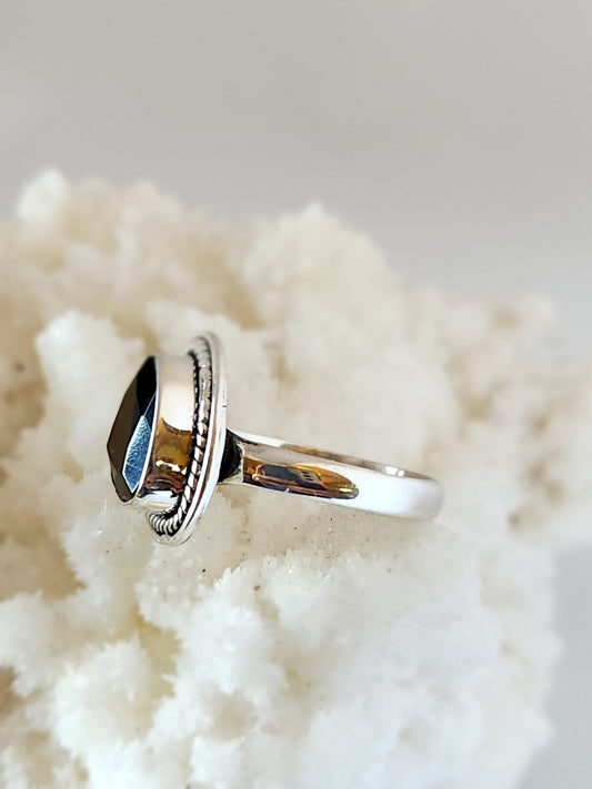 Rounded Trillion Black Onyx in Sterling Silver