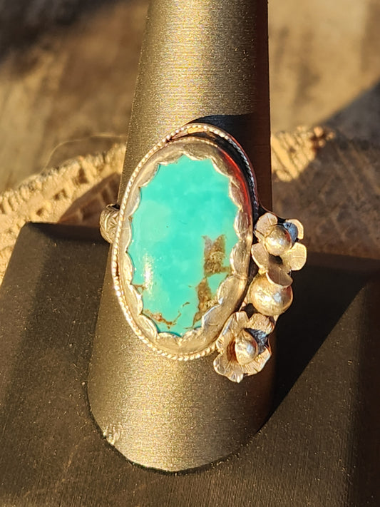 Kingman Turquoise Statement ring in Sterling Silver